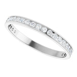 14K Gold Round Natural Diamond Channel-Set Anniversary Band – 2.25 mm Stones (1 CTW) - White Gold - view 5