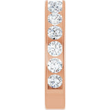 14K Gold Round Lab-Grown Diamond Channel-Set Anniversary Band – 3 mm Stones - Rose Gold - view 4