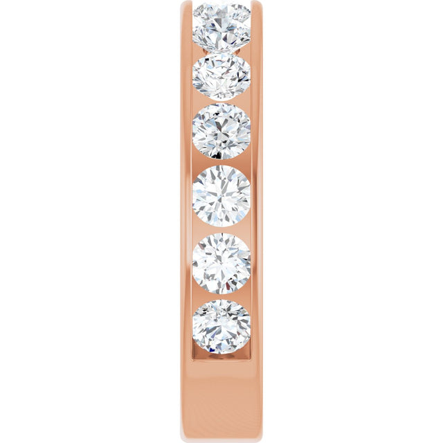 14K Gold Round Lab-Grown Diamond Channel-Set Anniversary Band – 3 mm Stones - Rose Gold - view 4