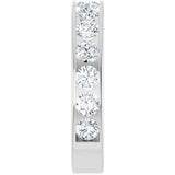 14K Gold Round Lab-Grown Diamond Channel-Set Anniversary Band – 3 mm Stones - White Gold - view 4