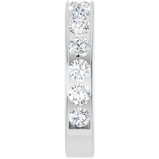 14K Gold Round Lab-Grown Diamond Channel-Set Anniversary Band – 3 mm Stones - White Gold - view 4