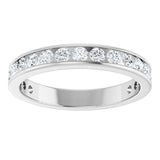 14K Gold Round Lab-Grown Diamond Channel-Set Anniversary Band – 2.25 mm Stones - White Gold - view 3