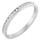 14K Gold Round Lab-Grown Diamond Channel-Set Anniversary Band – 1.7 mm Stones - White Gold