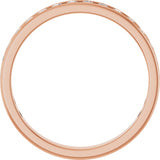 14K Gold Round Natural Diamond Channel-Set Anniversary Band – 2.25 mm Stones - Rose Gold - view 2