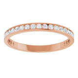 14K Gold Round Natural Diamond Channel-Set Anniversary Band – 2.25 mm Stones (1 CTW) - Rose Gold - view 3