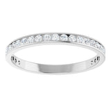 14K Gold Round Natural Diamond Channel-Set Anniversary Band – 2.25 mm Stones (1 CTW) - White Gold - view 3