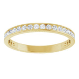 14K Gold Round Natural Diamond Channel-Set Anniversary Band – 2.25 mm Stones (1 CTW) - Yellow Gold - view 3