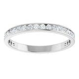 14K Gold Round Natural Diamond Channel-Set Anniversary Band – 2.25 mm Stones (1 CTW) - White Gold - view 3