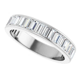 14K Gold Straight Baguette Natural Diamond Channel-Set Anniversary Band – 3x1.5 mm Stones - White Gold - view 5