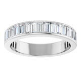 14K Gold Straight Baguette Lab-Grown Diamond Channel-Set Anniversary Band – 3x1.5 mm Stones - White Gold - view 3