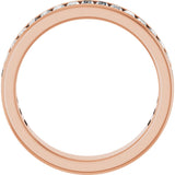 14K Gold Straight Baguette Natural Diamond Channel-Set Anniversary Band – 3x1.5 mm Stones - Rose Gold - view 2