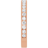 14K Gold Round Natural Diamond Channel-Set Anniversary Band – 2.25 mm Stones - Rose Gold - view 4
