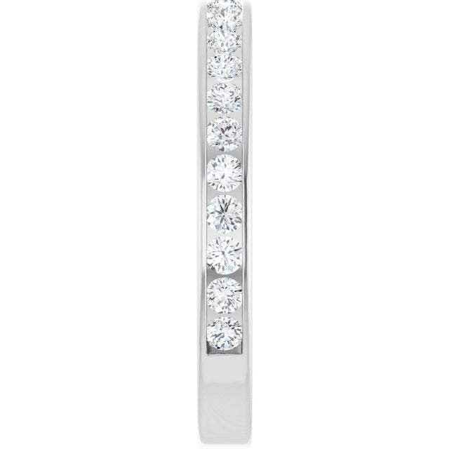 14K Gold Round Lab-Grown Diamond Channel-Set Anniversary Band – 2.25 mm Stones - White Gold - view 4