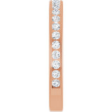 14K Gold Round Natural Diamond Channel-Set Anniversary Band – 1.7 mm Stones - Rose Gold - view 4