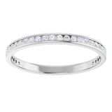 14K Gold Round Lab-Grown Diamond Channel-Set Anniversary Band – 1.5 mm Stones (1/2 CTW) - White Gold - view 3