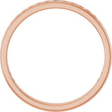 14K Gold Round Natural Diamond Channel-Set Anniversary Band – 1.7 mm Stones - Rose Gold - view 2