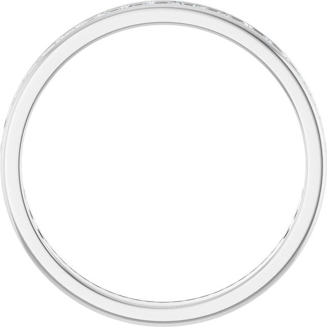 14K Gold Round Lab-Grown Diamond Channel-Set Anniversary Band – 1.7 mm Stones - White Gold - view 2