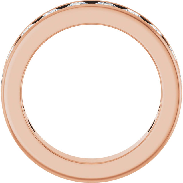 14K Gold Round Lab-Grown Diamond Channel-Set Anniversary Band – 3 mm Stones - Rose Gold - view 2