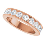 14K Gold Round Lab-Grown Diamond Channel-Set Anniversary Band – 3 mm Stones - Rose Gold - view 5