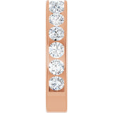 14K Gold Round Lab-Grown Diamond Channel-Set Anniversary Band – 3 mm Stones - Rose Gold - view 4