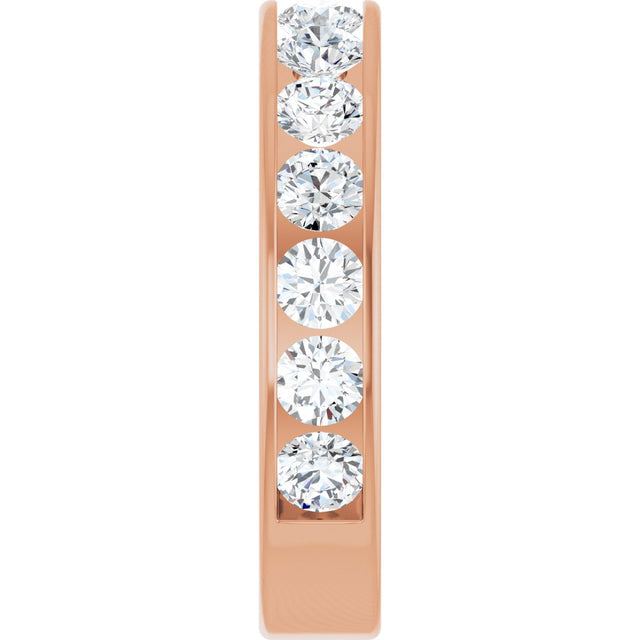 14K Gold Round Lab-Grown Diamond Channel-Set Anniversary Band – 3 mm Stones - Rose Gold - view 4