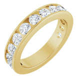 14K Gold Round Lab-Grown Diamond Channel-Set Anniversary Band – 3 mm Stones - Yellow Gold