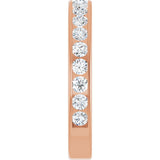 14K Gold Round Lab-Grown Diamond Channel-Set Anniversary Band – 2.25 mm Stones - Rose Gold - view 4