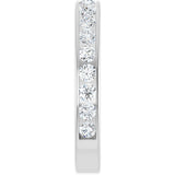14K Gold Round Natural Diamond Channel-Set Anniversary Band – 2.25 mm Stones - White Gold - view 4