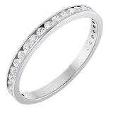 14K Gold Round Lab-Grown Diamond Channel-Set Anniversary Band – 2 mm Stones - White Gold