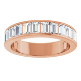 14K Gold Straight Baguette Lab-Grown Diamond Channel-Set Anniversary Band – 3x2 mm Stones - Rose Gold - view 3