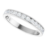 10K Gold Round Natural Diamond Channel-Set Anniversary Band – 1 1/5 CTW - White Gold - view 5