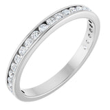 14K Gold Round Natural Diamond Channel-Set Anniversary Band – 1.7 mm Stones - White Gold