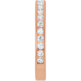 14K Gold Round Lab-Grown Diamond Channel-Set Anniversary Band – 1.7 mm Stones - Rose Gold - view 4