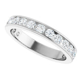 14K Gold Round Lab-Grown Diamond Channel-Set Anniversary Band – 2.5 mm Stones - White Gold - view 5
