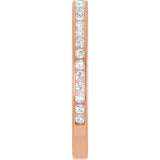 14K Gold Round Natural Diamond Channel-Set Anniversary Band – 1.7 mm Stones - Rose Gold - view 4