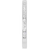 14K Gold Round Lab-Grown Diamond Channel-Set Anniversary Band – 1.7 mm Stones - White Gold - view 4