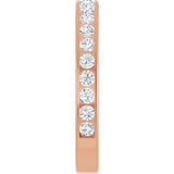 14K Gold Round Natural Diamond Channel-Set Anniversary Band – 2.25 mm Stones - Rose Gold - view 4