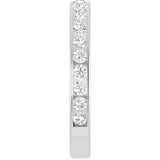 14K Gold Round Natural Diamond Channel-Set Anniversary Band – 2.25 mm Stones - White Gold - view 4
