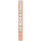 14K Gold Round Natural Diamond Channel-Set Anniversary Band – 2 mm Stones - Rose Gold - view 4