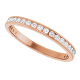 14K Gold Round Natural Diamond Channel-Set Anniversary Band – 2 mm Stones - Rose Gold - view 5