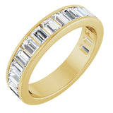 14K Gold Straight Baguette Lab-Grown Diamond Channel-Set Anniversary Band – 3x2 mm Stones - Yellow Gold