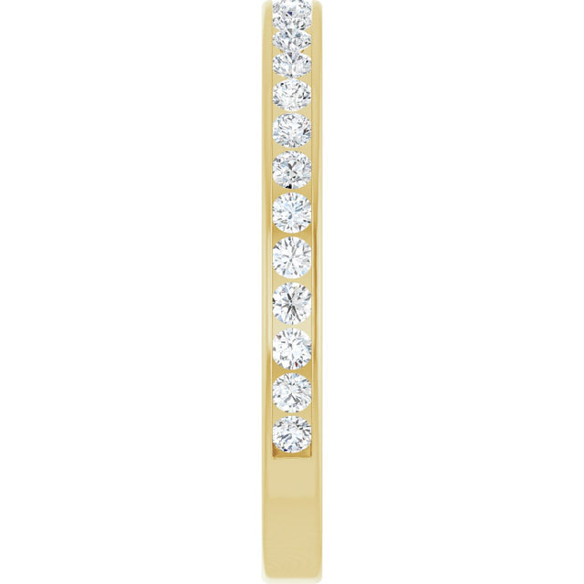 14K Gold Round Natural Diamond Channel-Set Anniversary Band – 2.25 mm Stones (1 CTW) - Yellow Gold - view 4