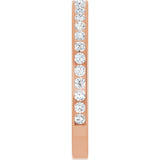 14K Gold Round Natural Diamond Channel-Set Anniversary Band – 2.25 mm Stones (1 CTW) - Rose Gold - view 4