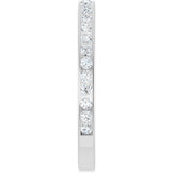14K Gold Round Lab-Grown Diamond Channel-Set Anniversary Band – 2.25 mm Stones (1 CTW) - White Gold - view 4