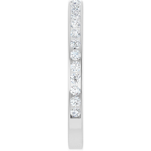 14K Gold Round Lab-Grown Diamond Channel-Set Anniversary Band – 2.25 mm Stones (1 CTW) - White Gold - view 4