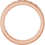 14K Gold Round Lab-Grown Diamond Channel-Set Anniversary Band – 2.25 mm Stones - Rose Gold - view 2