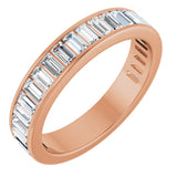 14K Gold Straight Baguette Lab-Grown Diamond Channel-Set Anniversary Band – 3x1.5 mm Stones - Rose Gold