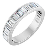 14K Gold Straight Baguette Lab-Grown Diamond Channel-Set Anniversary Band – 3x1.5 mm Stones - White Gold