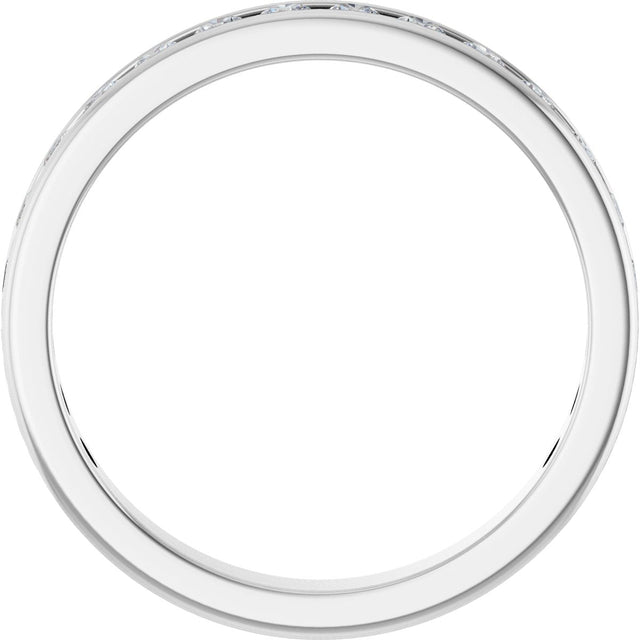 14K Gold Round Lab-Grown Diamond Channel-Set Anniversary Band – 2.25 mm Stones - White Gold - view 2