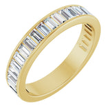 14K Gold Straight Baguette Lab-Grown Diamond Channel-Set Anniversary Band – 3x1.5 mm Stones - Yellow Gold